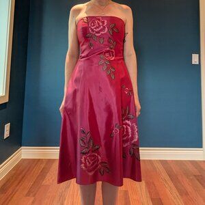 Hot Pink Strapless Y2K Laundry Dress Size 6 Worn Once